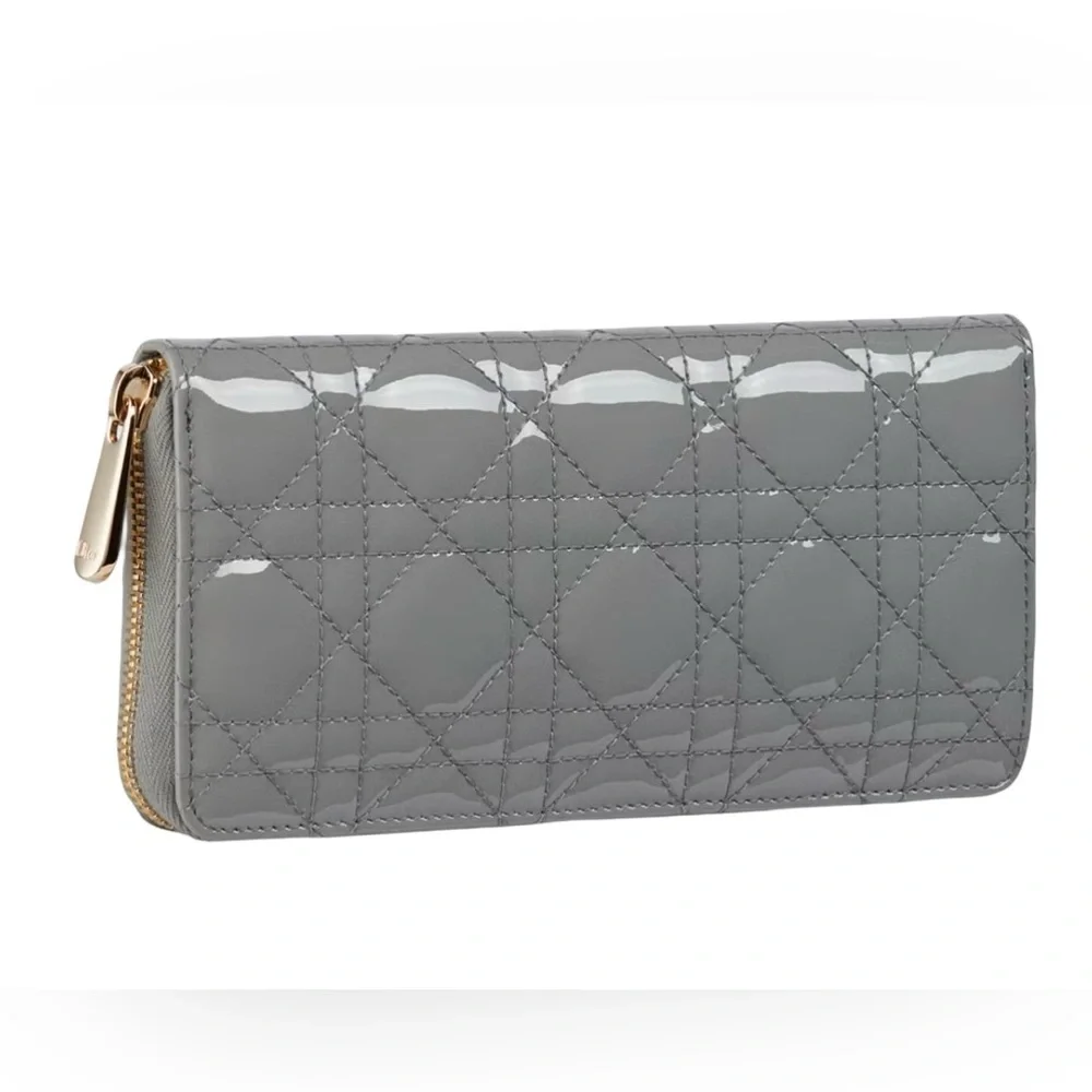 Dior-Lady Dior Voyageur Cannage Leather Wallet